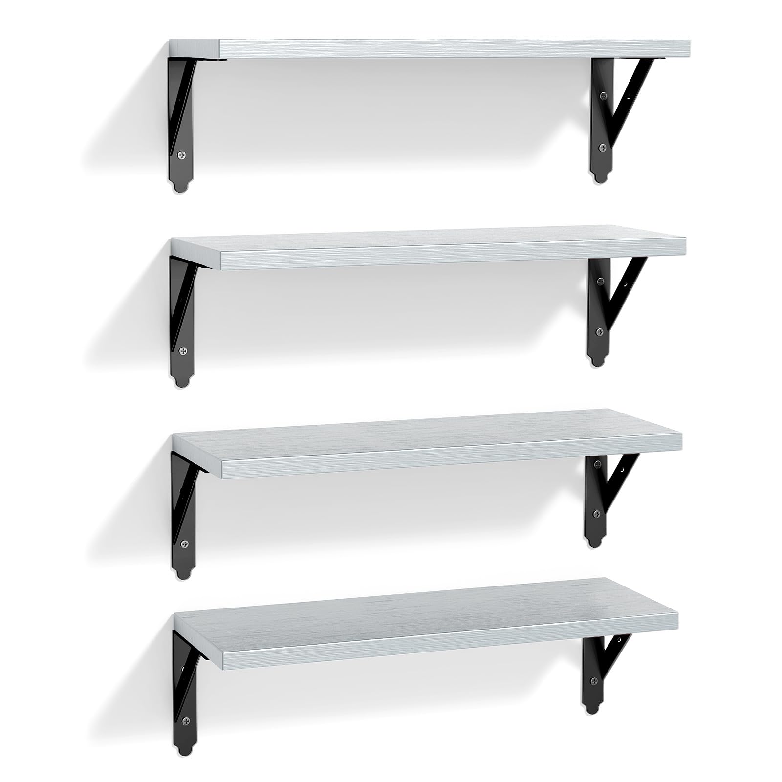 Black Floating Shelves - Set of 4 -8
