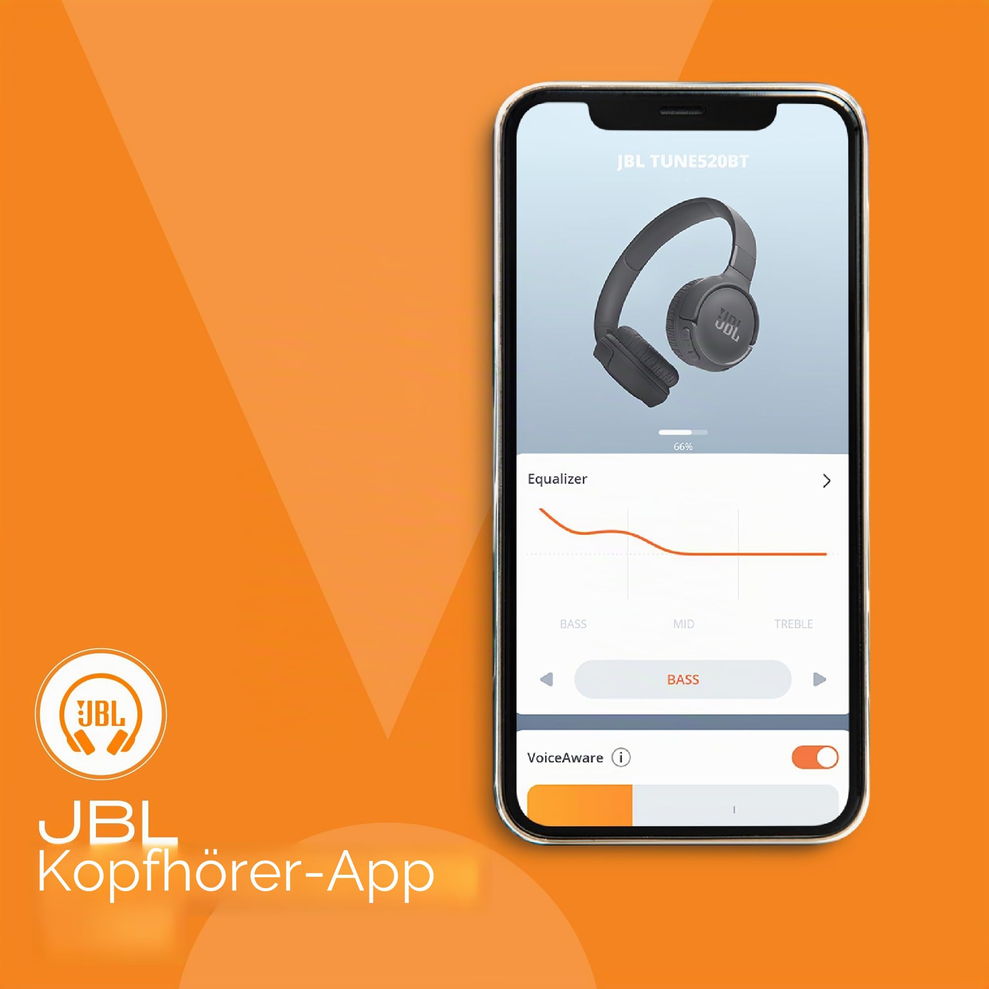 JBL Tune 520BT Bluetooth Kopfhörer Kabellos Over-Ear – JBL Pure Bass Sound, 57 Stunden Akku, Schnellladefunktion, Multipoint, Leicht Faltbar, Headset mit Mikrofon für Handy PC TV – Schwarz