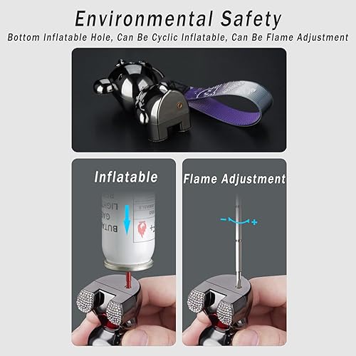 Miniatura 6 de DAXXIN Lindos accesorios encendedores, compactos y portátiles de dibujos animados, llaveros geniales, encendedor de llama suave, regalos únicos para