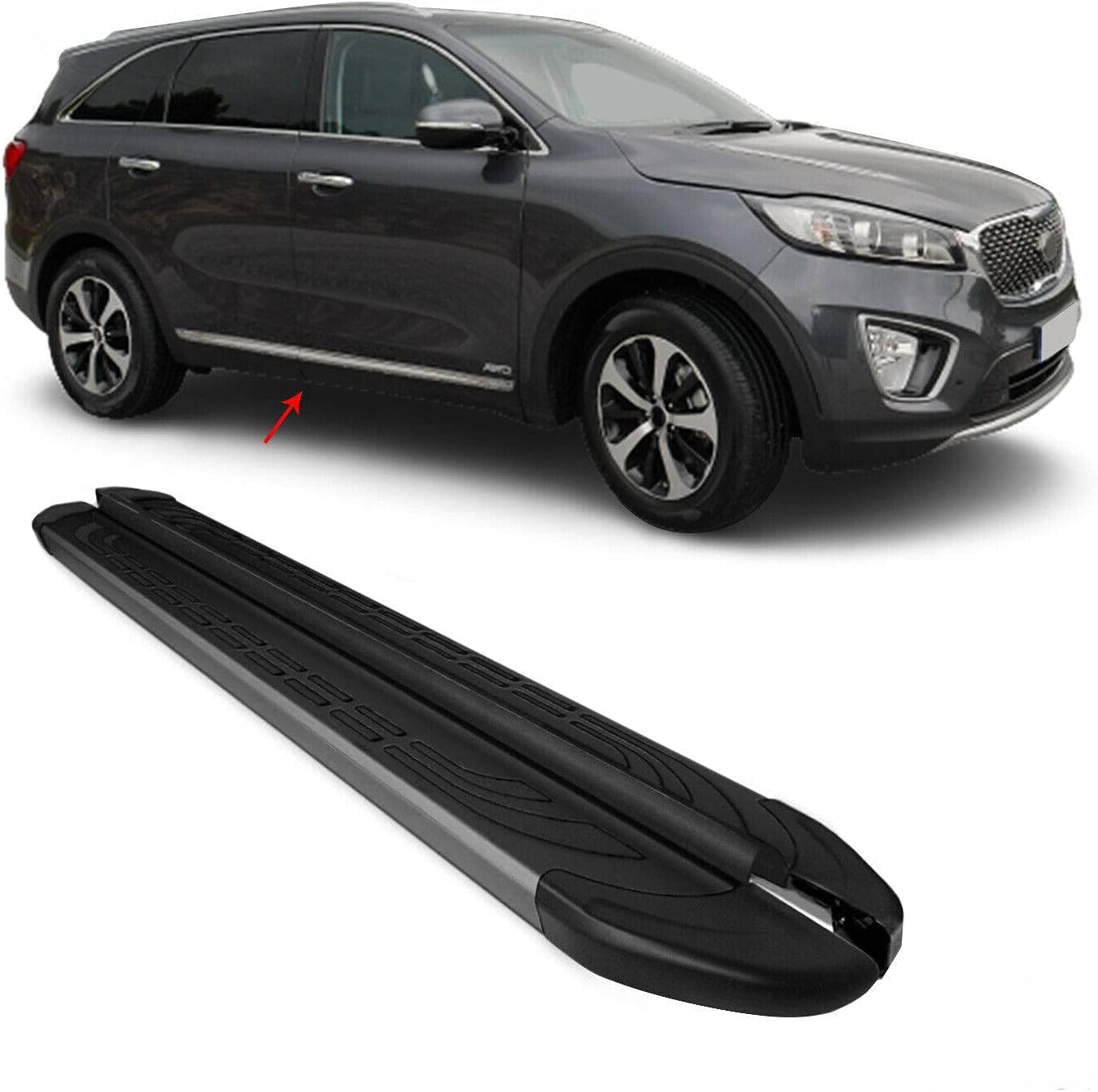 Nerf Bars Side Step Running Boards for Kia Sorento 2016-2020 Black 2Pcs