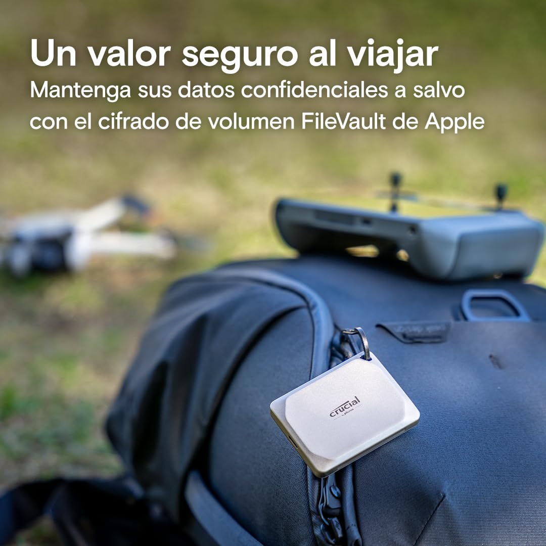Crucial X9 Pro 4TB para Mac SSD Portátil, Velocidades de Lectura/Escritura de hasta 1050MB/s, Resistente al Agua (IP55), Disco Duro Sólido Externo, USB-C 3.2 - CT4000X9PROMACSSD9B02