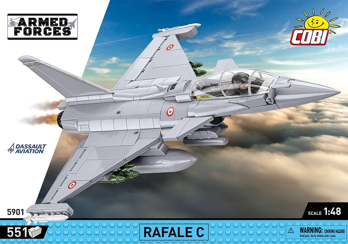 COBI Armed Forces Dassault Rafale C Aircraft Building Set, 551 Pieces