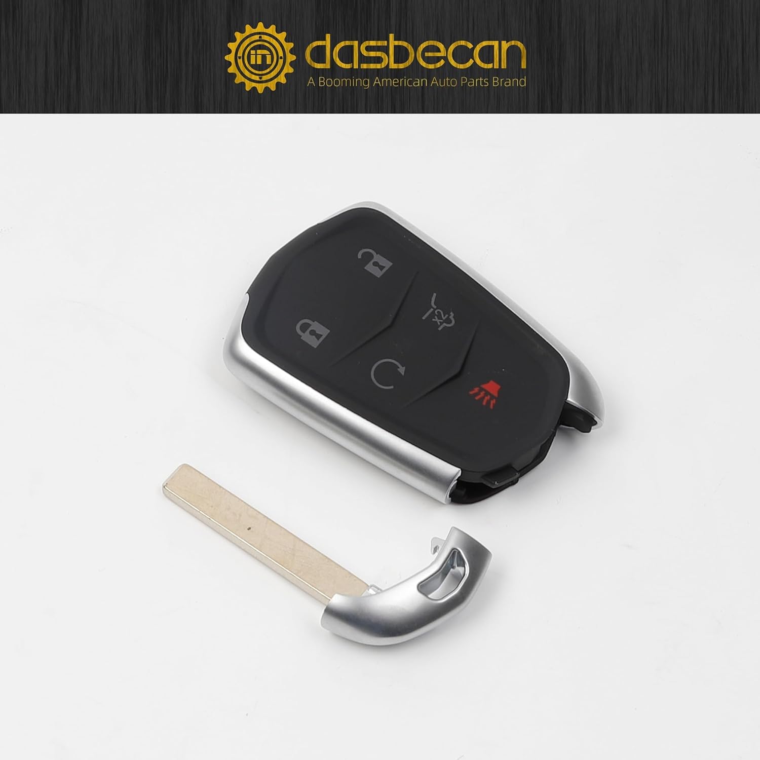 Dasbecan Key Fob Keyless Entry Compatible with Cadillac XT4 XT5 XT6 2020 2021 2022 2023 Smart Remote Control Replacement 5 Buttons Replace# FCC ID: HYQ2ES P/N:13522879 3544052 433 MHz