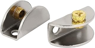 Aexit Metal Screw Fall Protection Mounted Shelf Clip Clamp Bracket Support 2pcs for 8mm Safety Clips Thick Glass