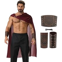 Mens Roman Warrior Soldier Cape with Bracers Renaissance Fair