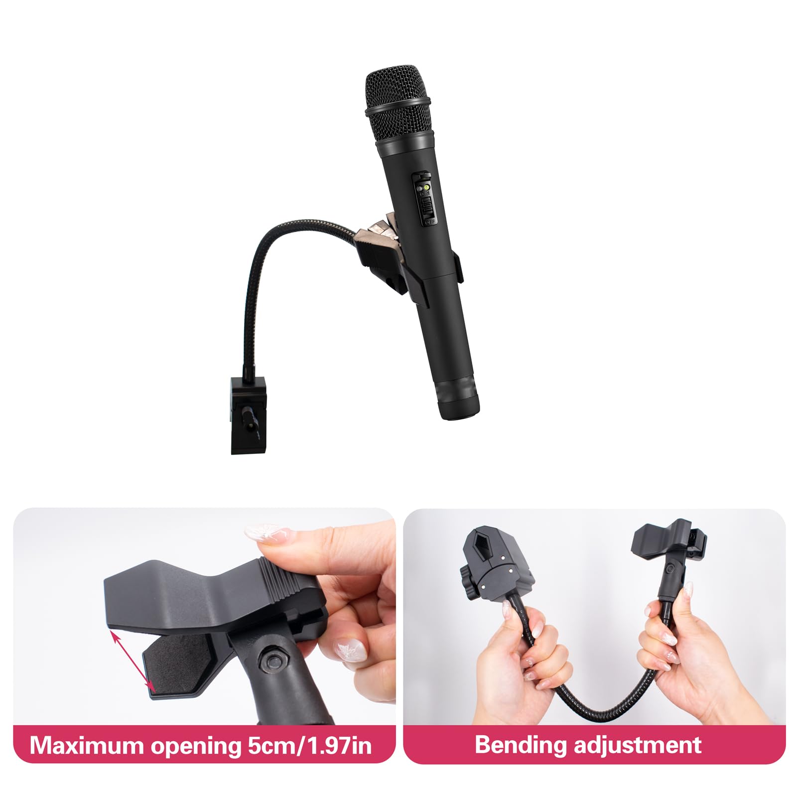 Mikrofon Arm Ständer Mikrofonständer Tisch 30cm Verstellbarer Schwanenhals Mikrofonarm mit Microphone Clip Mikrofonhalter für Radiostudios Podcast Gaming