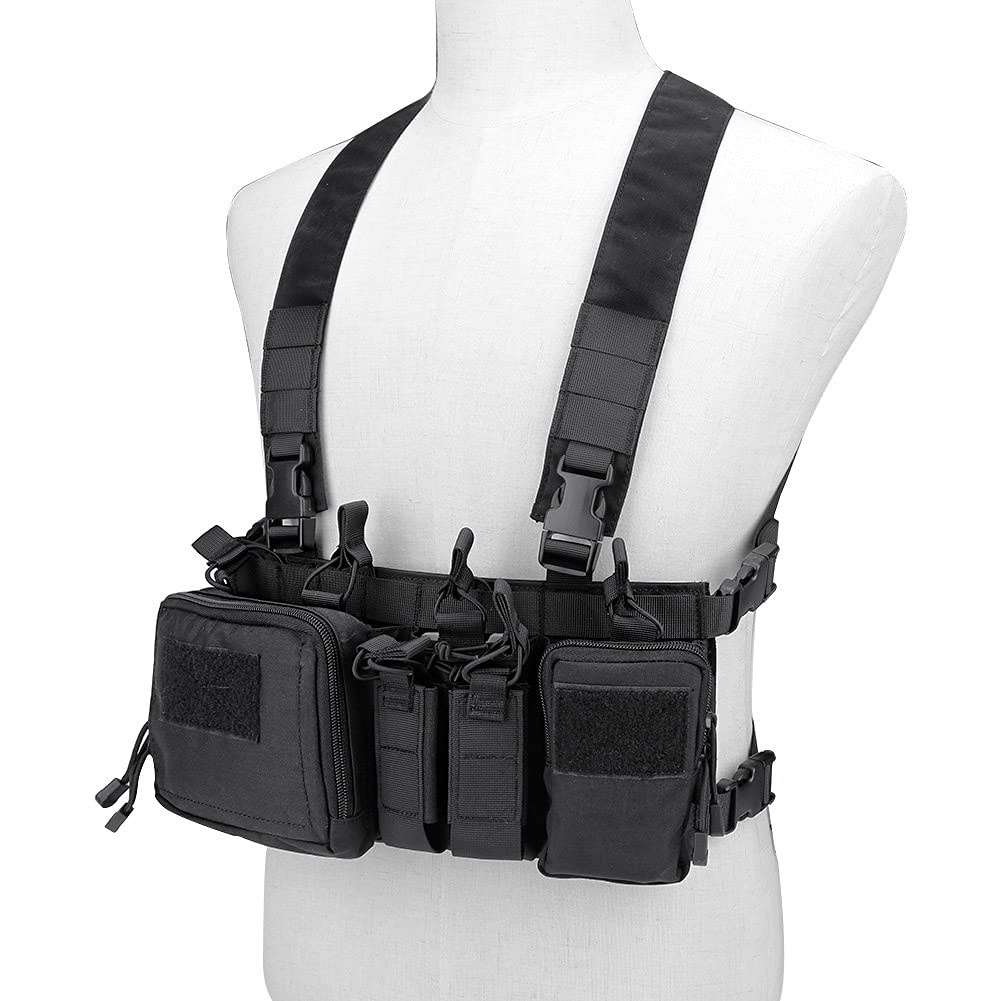 ACEXIER Taktische Weste Military Chest Rig Trägerwesten Airsoft Jagdausrüstung mit Molle Bag 5.56 Magazintasche