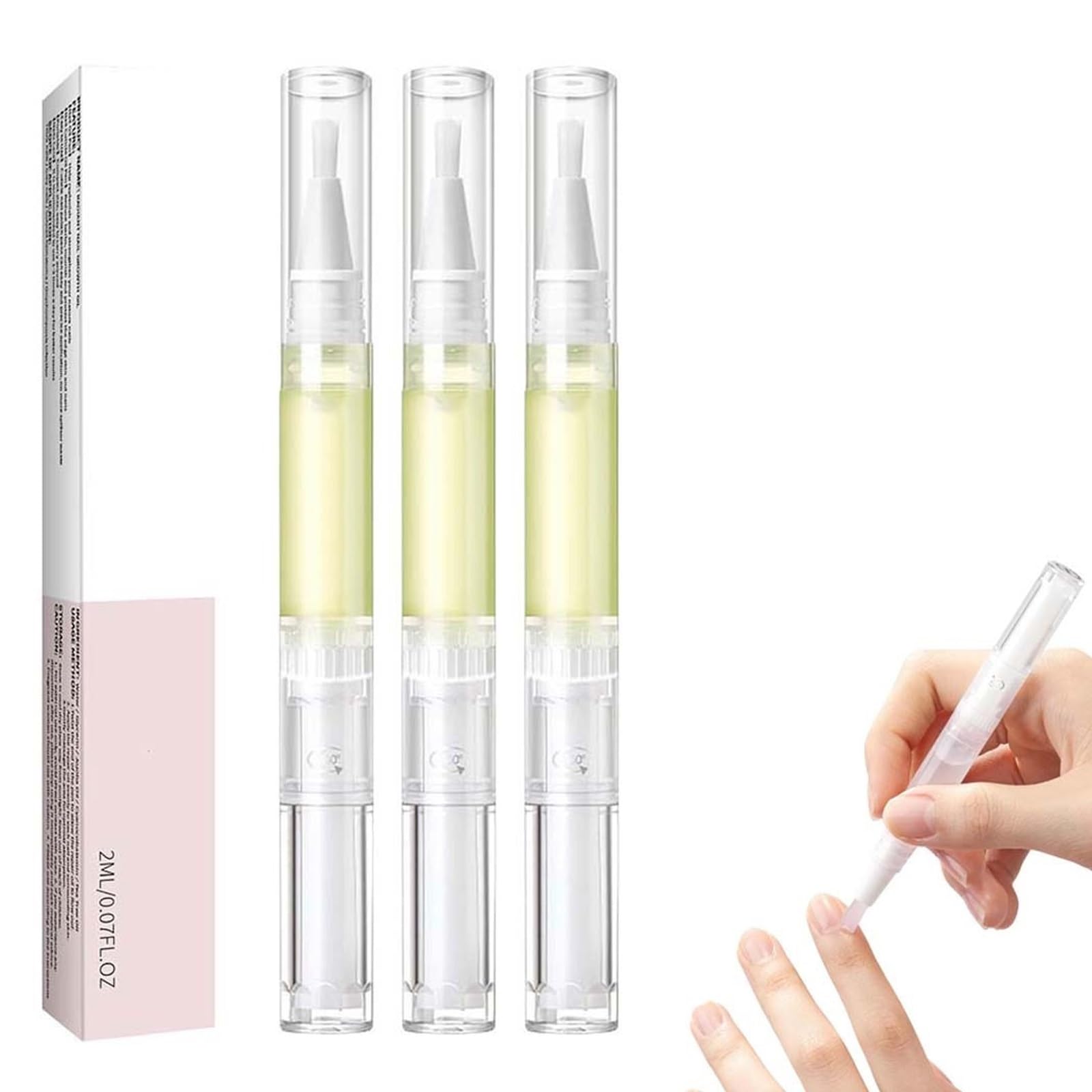 Explcior 3Pcs Lyra Cosmetic Nails, Nail Cuticle Oil, Radiant Nail Growth Oil, Cosmetic Serum For Hydrating, Strengthening And Brightening Nail Care(3Pcs)