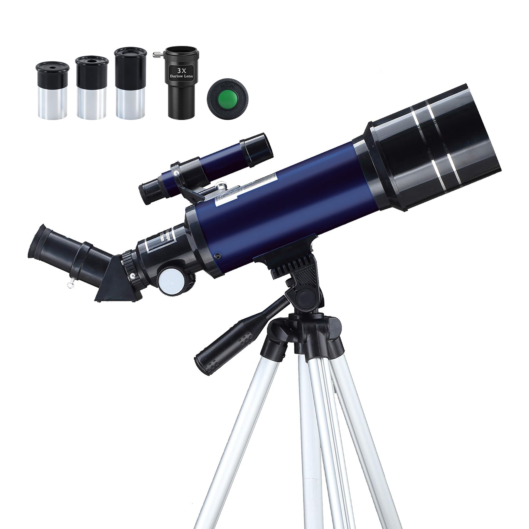 Telescope for Kids Adults, 70mm Aperture 400mm Refractor Telescope for Astronomy with 200X Ultra HD Zoom, Portable Telescopes for Planets Stars Galaxy(with Tripod)-image-35