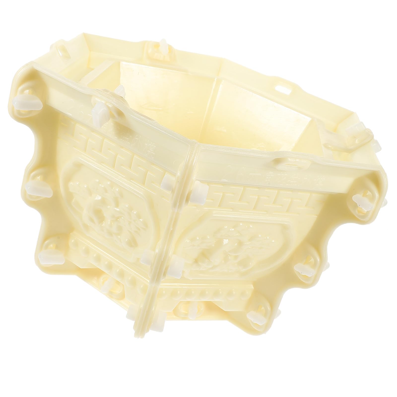 Molde de maceta Operitacx beige para manualidades diy de plastico hexagonal ligero