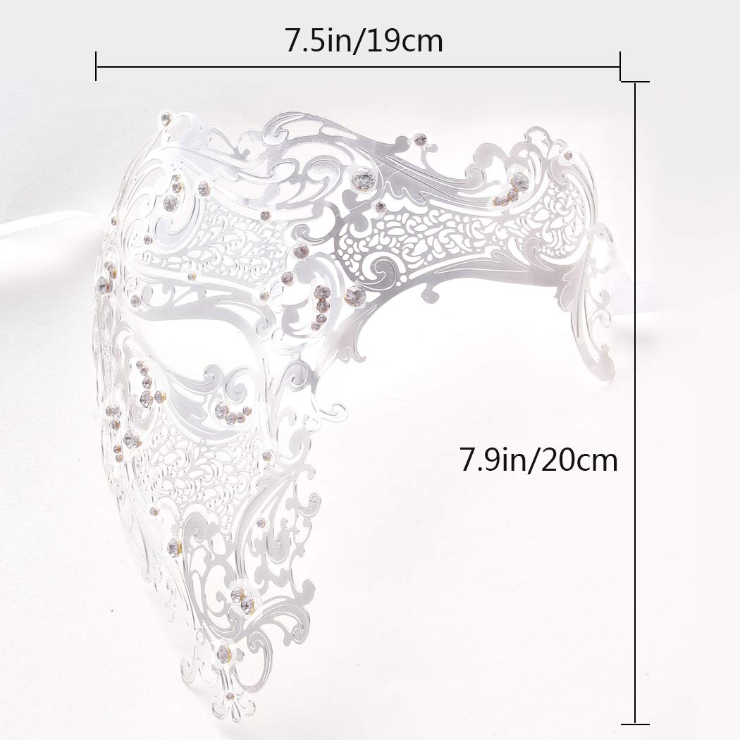 Venezianische Maske Aus Metall Mit Strass – Verstellbar, Für Karneval, Halloween, Maskenbälle & Hochzeiten