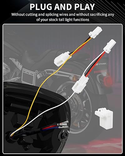 Miniatura 4 de NTHREEAUTO - Luz trasera LED estroboscópica con luces de freno ahumadas, luces de giro traseras compatibles con Harley Dyna Road King Electra Glide