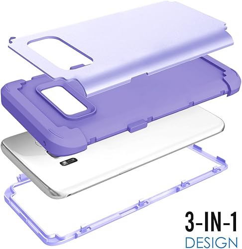 Miniatura 3 de Funda de teléfono para Samsung Galaxy S8, cubierta dura, a prueba de golpes, de silicona suave, híbrida, defensora de tres capas, resistente,