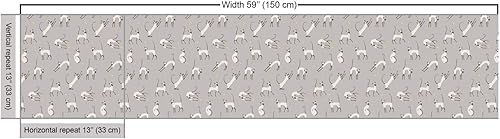 Vista 21 de Ambesonne Tela beige de The Yard, ilustración contemporánea de animales marinos en estilo retro, arte de caballito de mar de cangrejo de pulpo, tela