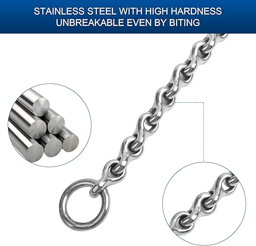 Miniatura 2 de Mobius Collar de cadena para perro para entrenamiento, collar de perro para perros medianos, 0.157 in, se adapta a circunferencia de cuello de 10