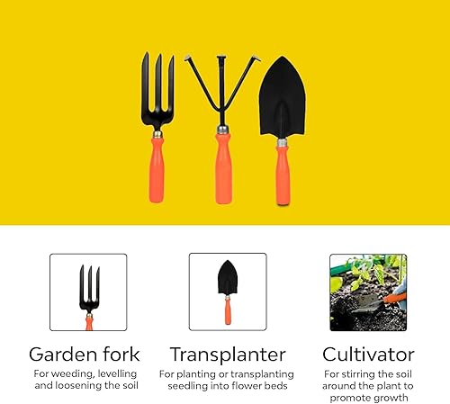 Miniatura 4 de Kit de herramientas de jardinería  7 piezas (cultivador, tenedor, paletas, desbrozadora, guantes de jardín, cortador de podadora)  Juego de