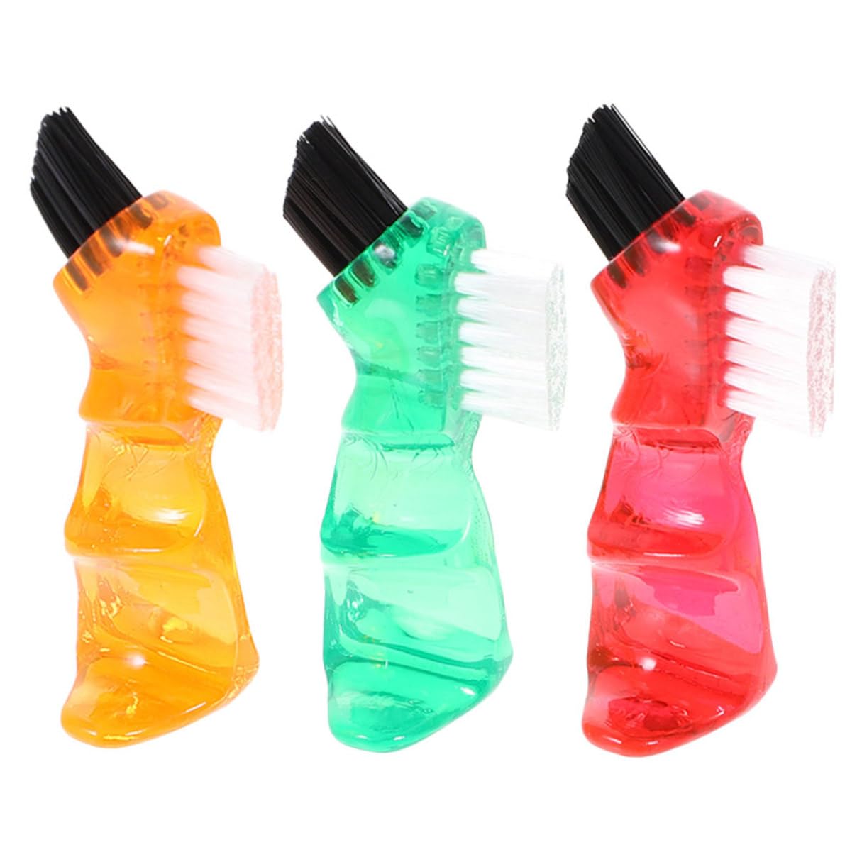 Set 3 Pezzi Spazzolino per Protesi Dentarie Pulizia Portatile in Plastica Pp Setole Morbide e Design Creativo per Igiene Personale Quotidiana