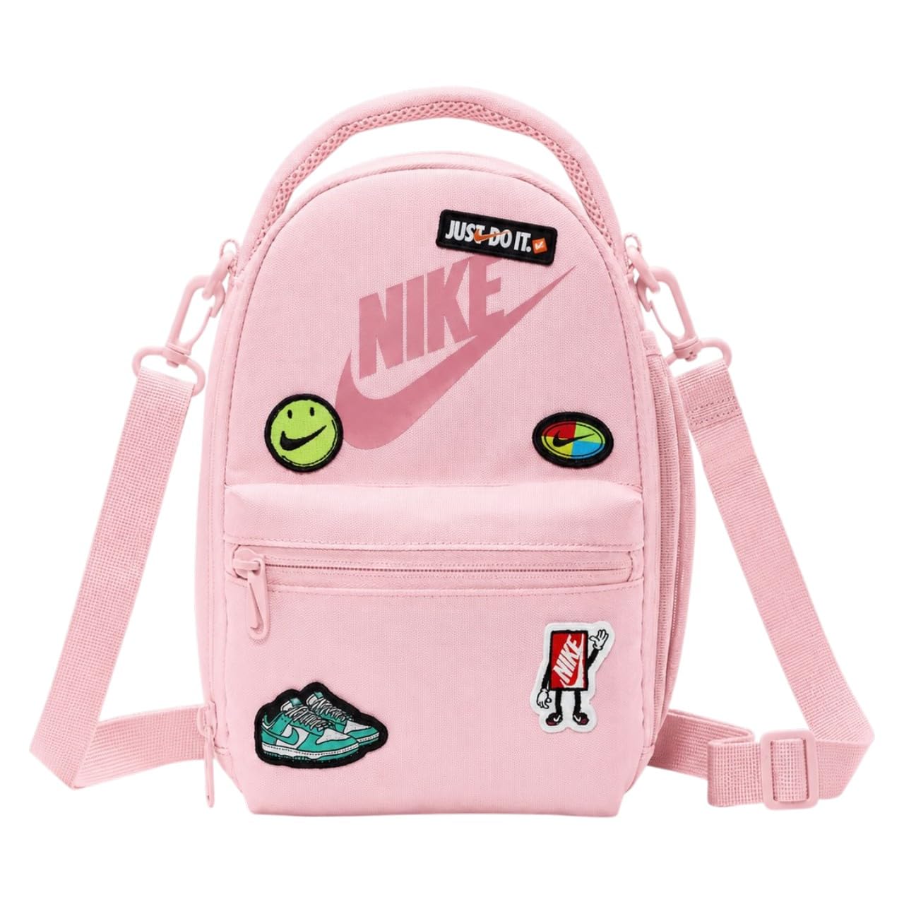 Patch 4L Insulated Lunch Tote, Crossbody Lunch Box Bag with Bottle and Zip Pocket (Soft Pink)