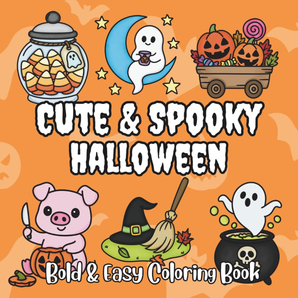 Cute & Spooky Halloween: A Spooky-Cute Coloring Adventure for All Ages