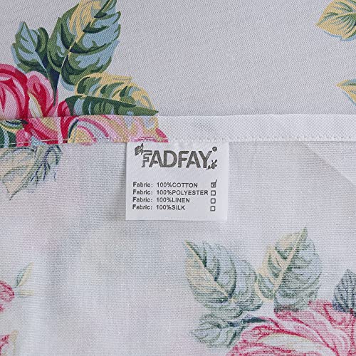 Fadfay Sheets Set Queen Pink Rose Floral Bedding Shabby Peony Flower Bed Sheet Set Vintage Farmhouse Bedding 100% Cotton Ultra Soft Breathable Bedding With Deep Pocket Fitted Sheet 4Pcs, Queen Size #TOP7