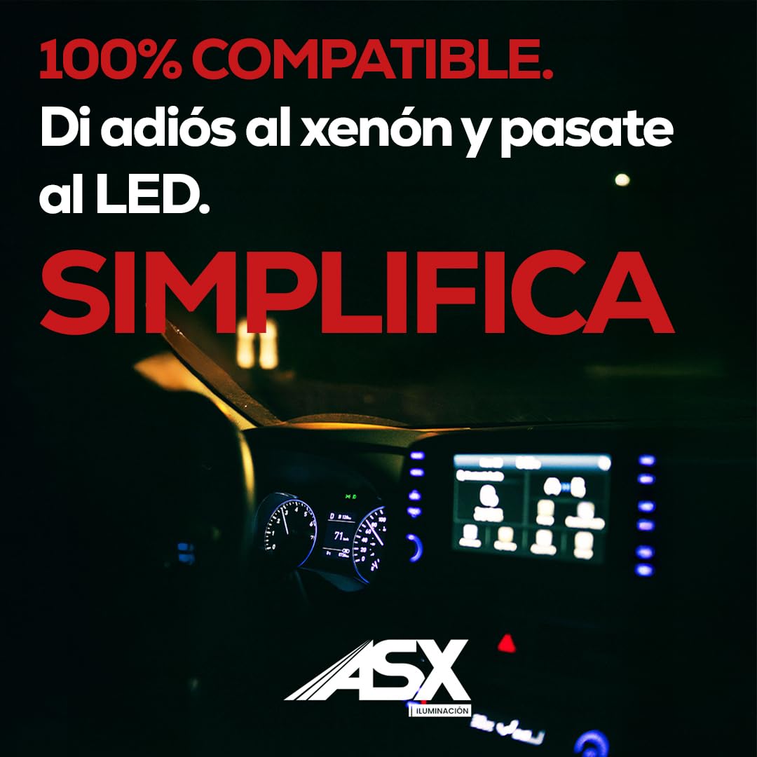 ASX Iluminación - Bombillas LED D1S/D1R para Faros Delanteros de Coche - Off Road, 24000LM Reales, 100W 9V-100V con Tecnología CANbus, Luz Blanca 6000K, Plug & Play, Pack 2 Unidades