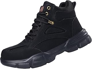 shopora Men Women Work Boots Steel Toe Shoes Rubber Sole Workwear Hiking Boots 42 Black | Men'S Shoes | Boots-picture-22