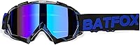 Vista 6 de BATFOX Gafas de Motocicleta Gafas Protectoras Moto de Cross Motocross Seguridad ATV Táctica Conducción (Azul Negro, Adulto)