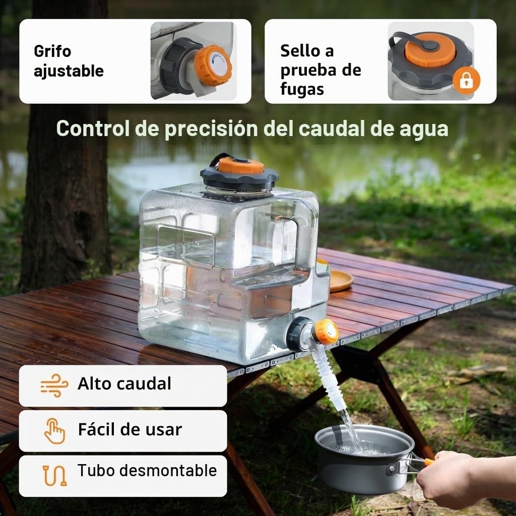 Depósito de agua con grifo