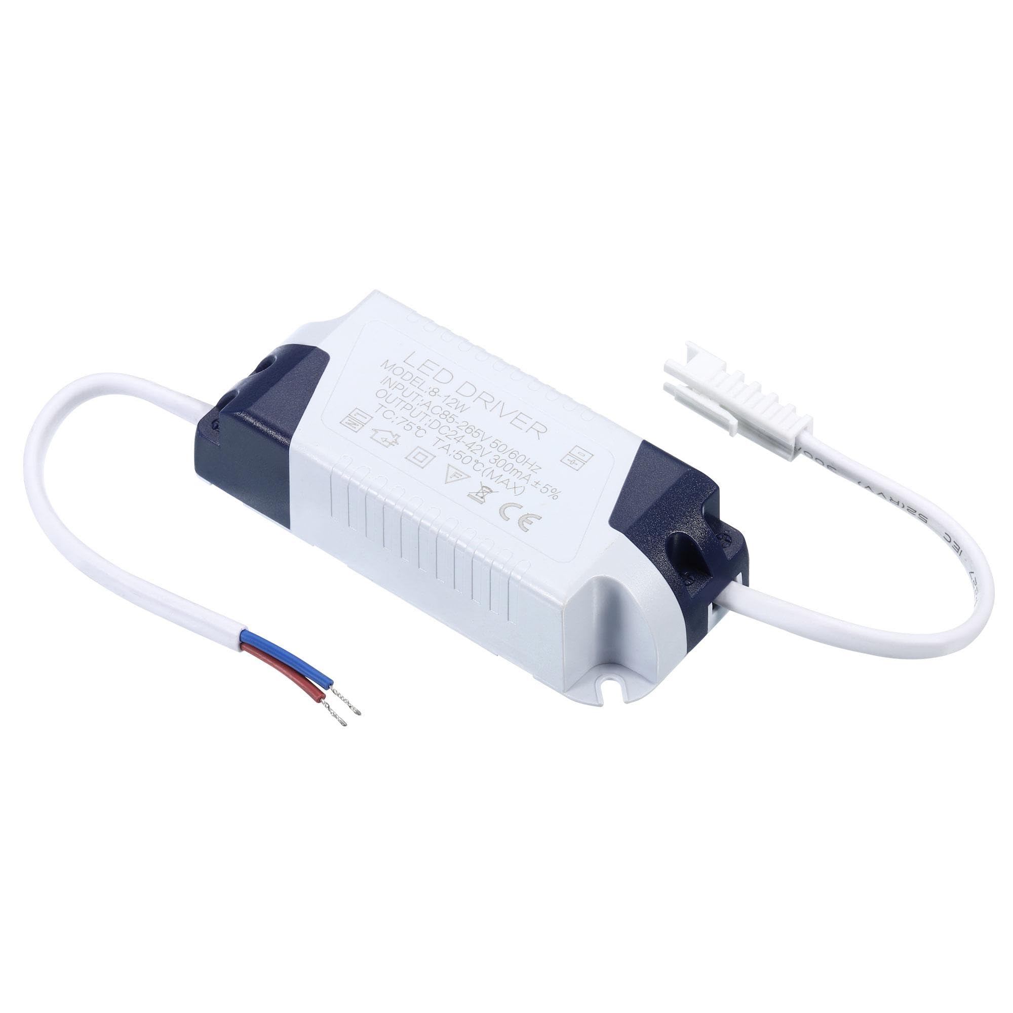 PATIKIL 8-12W 300mA LED Driver, 2Pcs AC 85-265V Output 24-42V DC Male Connector Constant Current Rectifier Transformer External Power Supply