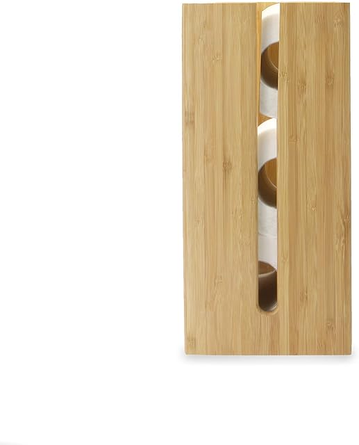 Bamboo Toilet Roll Holder | Free Standing Toilet Paper Unit | Toilet Organiser Storage | Eco-Friendly Bathroom Accessories | Storage Box | M&W