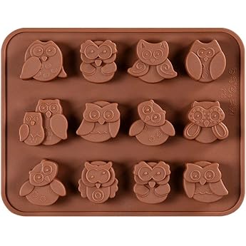 Silikon Backform f r Schokolade Cupcakes Kuchen Muffinform f r Muffins Pudding Eisw rfel und Gelee - Animal Serie Eule Owl