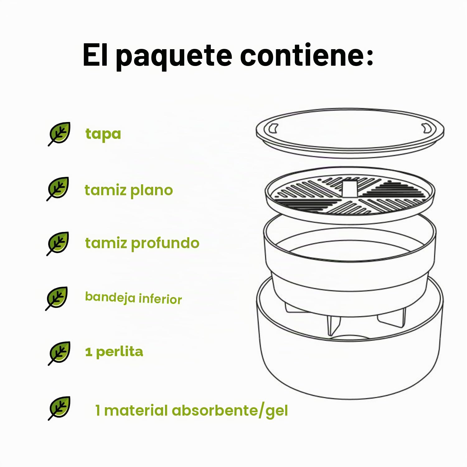 Urbalive - Cuenco Grande de 16 cm para brotes, Semillas, microgreens – Diseño colador de plástico – Germsprossenbox germinador con Mezcla de café