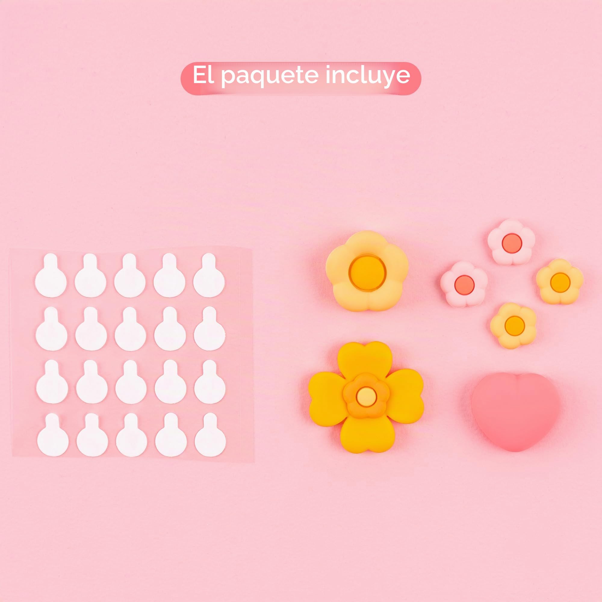 GeekShare Cross D-Pad - Juego de Tapas de Silicona para Botones de Pulgar, Pegatinas ABXY para Botones de Teclas compatibles con Interruptor/OLED, corazón y Flor (Rosa y Amarillo)
