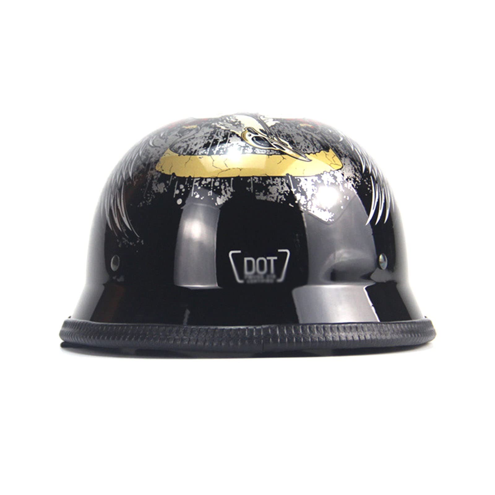 XDKJ Medio Casco De Motocicleta De Estilo Alemán Retro Para Hombre Y Mujer, Casco  De Calavera, image size:1600x1600