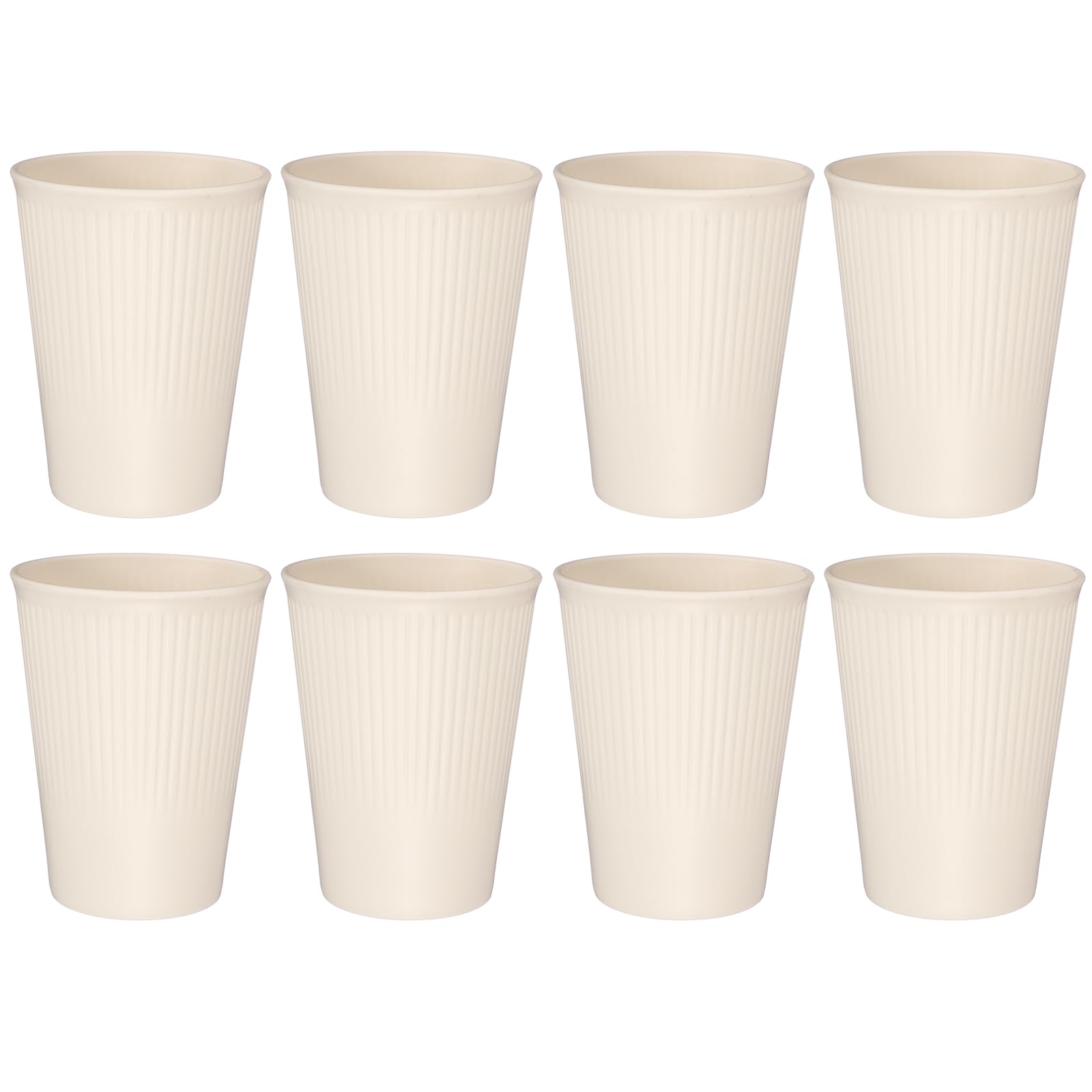 sourcing map 8 Pcs Simple Toothbrush Cup, 2.2 x 4.2" Bathroom Tumbler Unbreakable Reusable Plastic Cups for Storing Toothpaste Toothbrushes Combs Water Beverages, Beige(13.5 OZ)