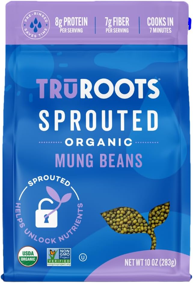 TruRoots Organic Sprouted Mung Beans, 10oz (Pack of 1)