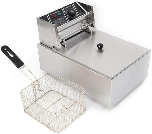 Miniatura 9 de Llenador manual de churro con 5 boquillas, fabricante de donas españolas de 3 L con freidora eléctrica de 6 L, relleno de donas de postre de acero