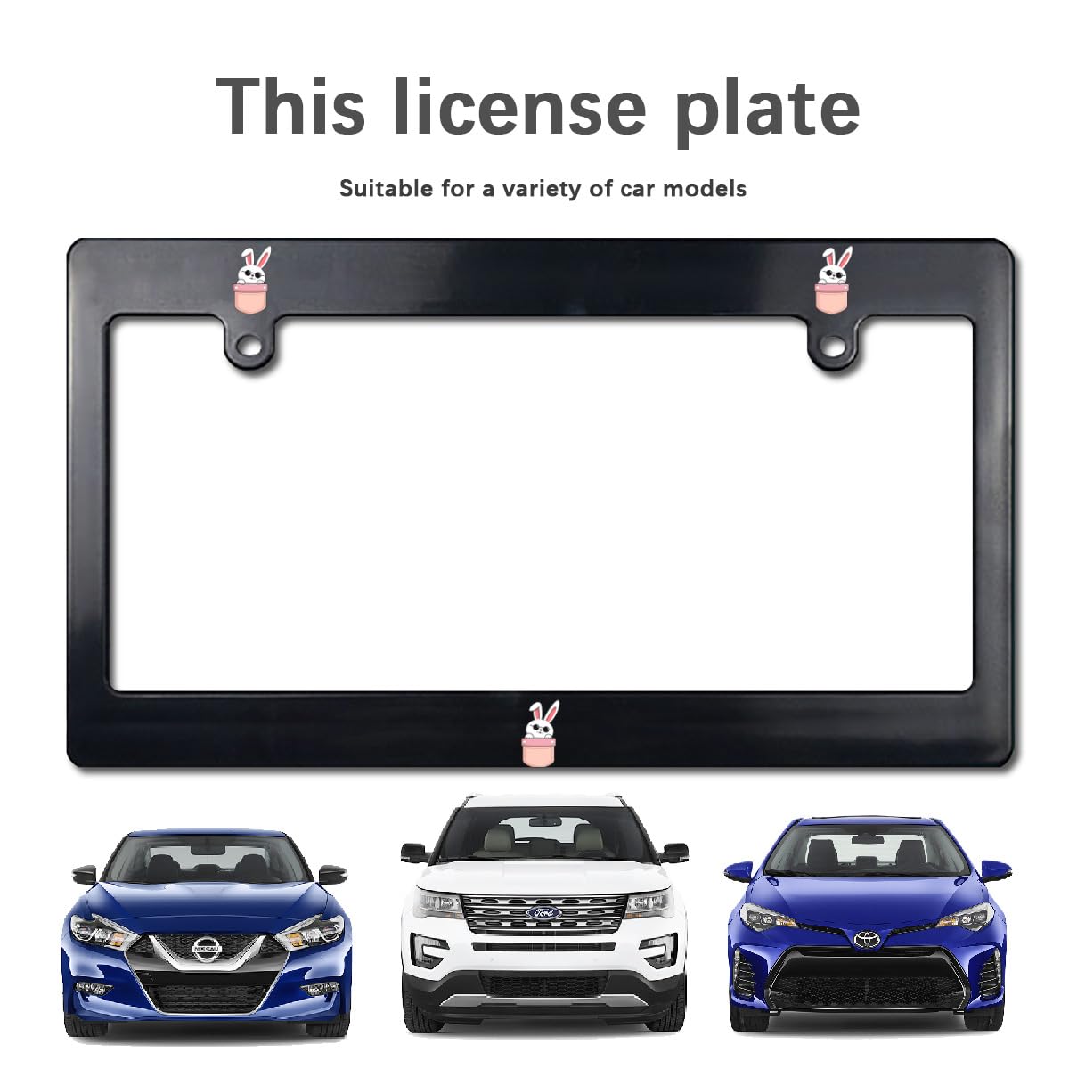 Amazon.co.jp: かわいい おもしろ ウサギ ナンバーフレーム 前後2枚