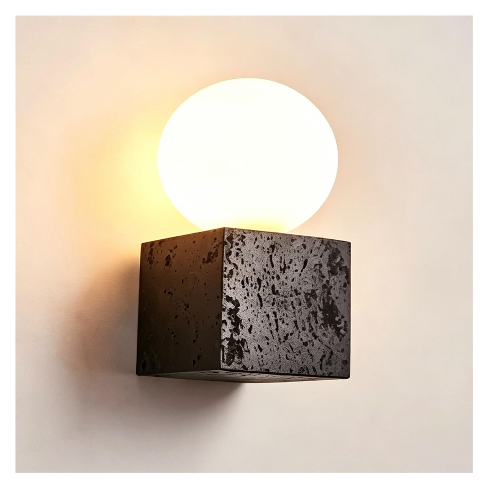 LUOYAOB Natural Yellow Cave Stone Wall Sconce Indoor Wall Light Fixture Natural Stone Wall Lamp G9 for Bathroom Bedroom Living Room Hallway Stairway Ambient Wall Lighting Hotel(Black)