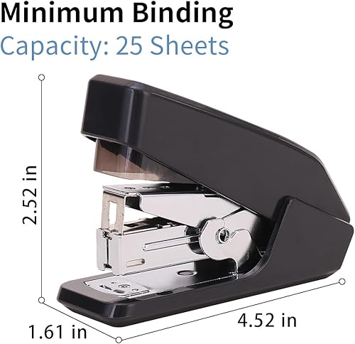 Miniatura 7 de Deli Engrapadora de escritorio sin esfuerzo, capacidad de 40 a 50 hojas, engrapadora de oficina con un solo toque de dedo, grapadora resistente para