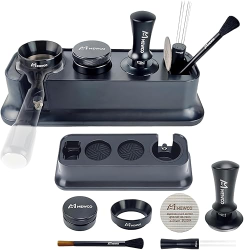 7 Pack Espresso Tamper Station&Coffee Distributor Tamper&Espresso WDT Stirrer&Coffee Tamping&Brush&Coffee Dosing Funnel&Espresso Puck Screen, Multipurpose Tools for Bar Home Office (51 mm)