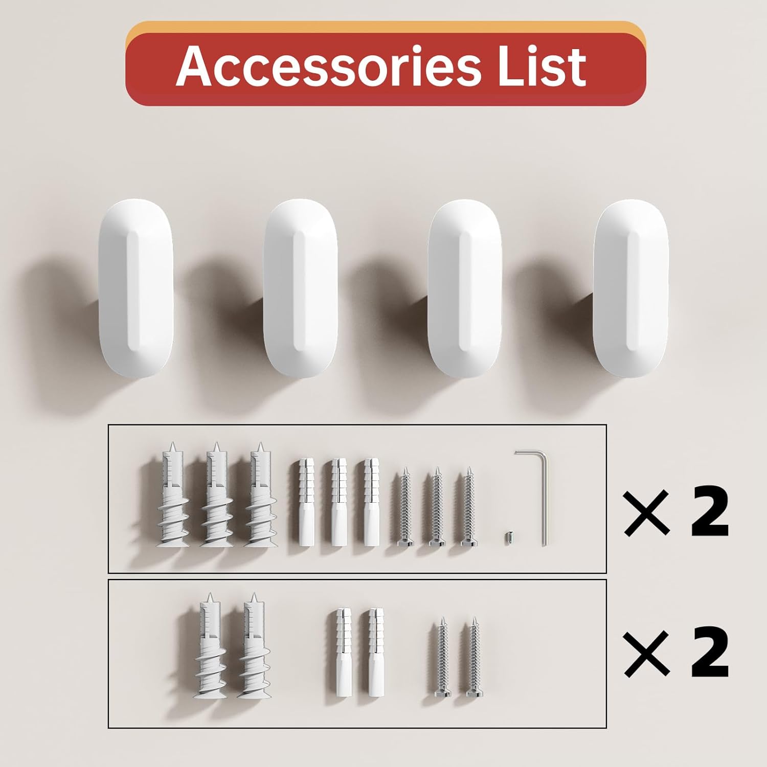 Wall-Mounted Metal Coat Hooks, 4-Pack White Heavy Duty Aluminum Hanger Robe Hooks with Screws, Modern Entryway and Closet Organizer for Robes, Hats, Bags - Rustproof Durable Storage Solution