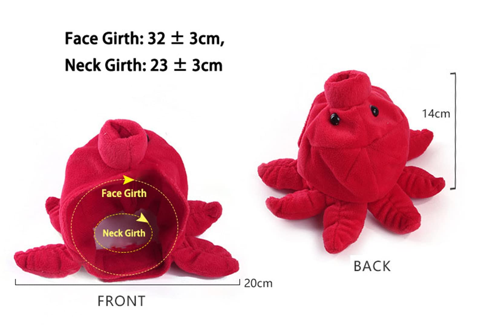 Red Octopus Hat Cap for Cat Dog Halloween Head Accessories Headgear Xmas Headdress