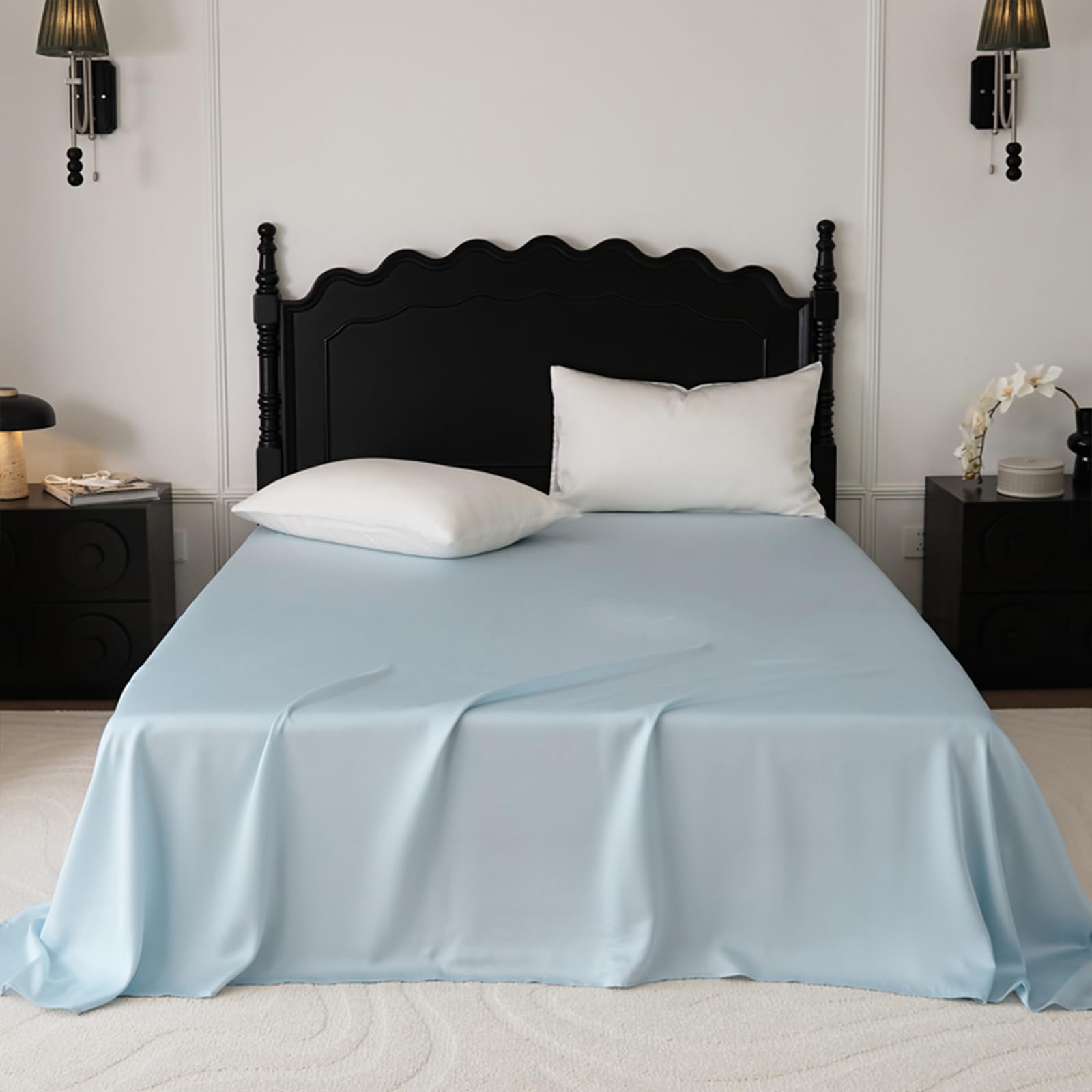 Drap Plat 200x230cm Bleu Drap Plat 2 Personnes
