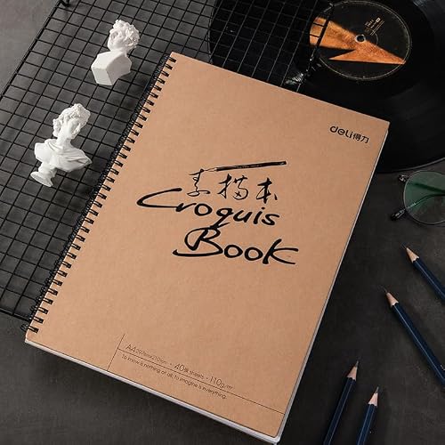 Deli Sketch Book A4 Side Binding 40 Sheets 110gsm