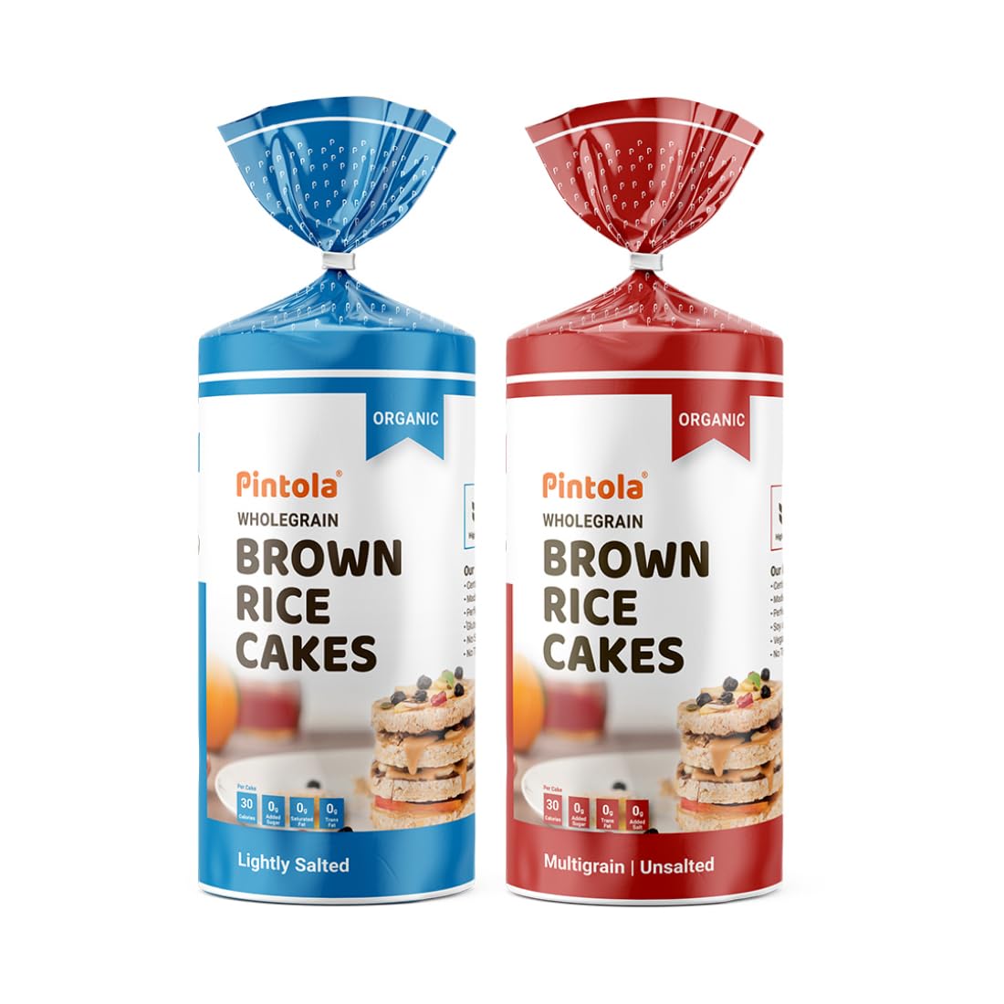 Pintola Organic Wholegrain Brown Rice Cakes Combo Pack (All Natural) (Multigrain and Lightly Salted) (130 g x 2) Pintola Organic Wholegrain Brown Rice Cakes Combo Pack (All Natural) (Multigrain and Lightly Salted) (130 g x 2)