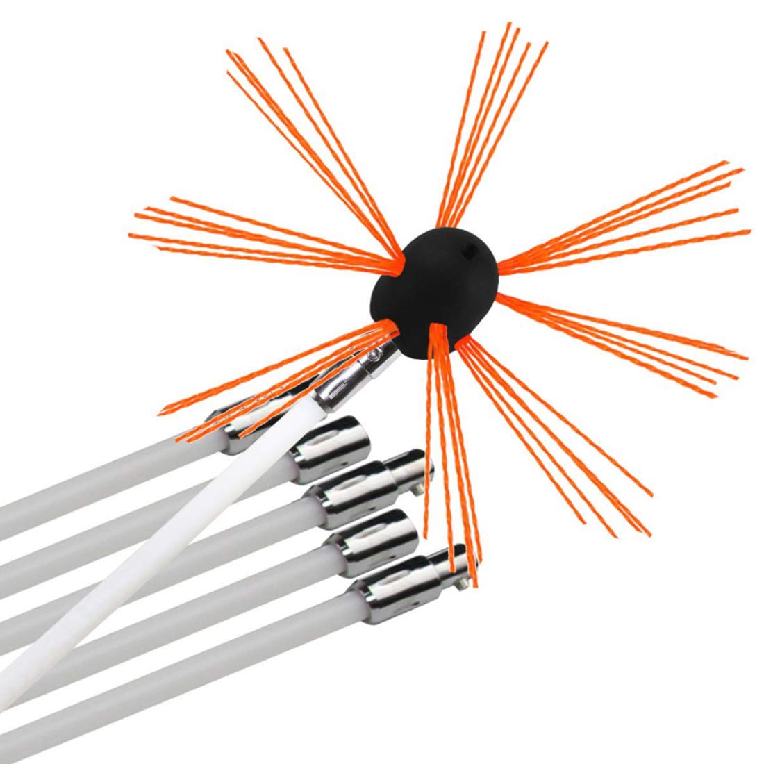 FAXIOAWA Set di Spazzole per Pulizia del Camino, Trapano per Canna Fumaria Professionale, Set Fai da Te E Accessori, Facile da Usare,10 Rod