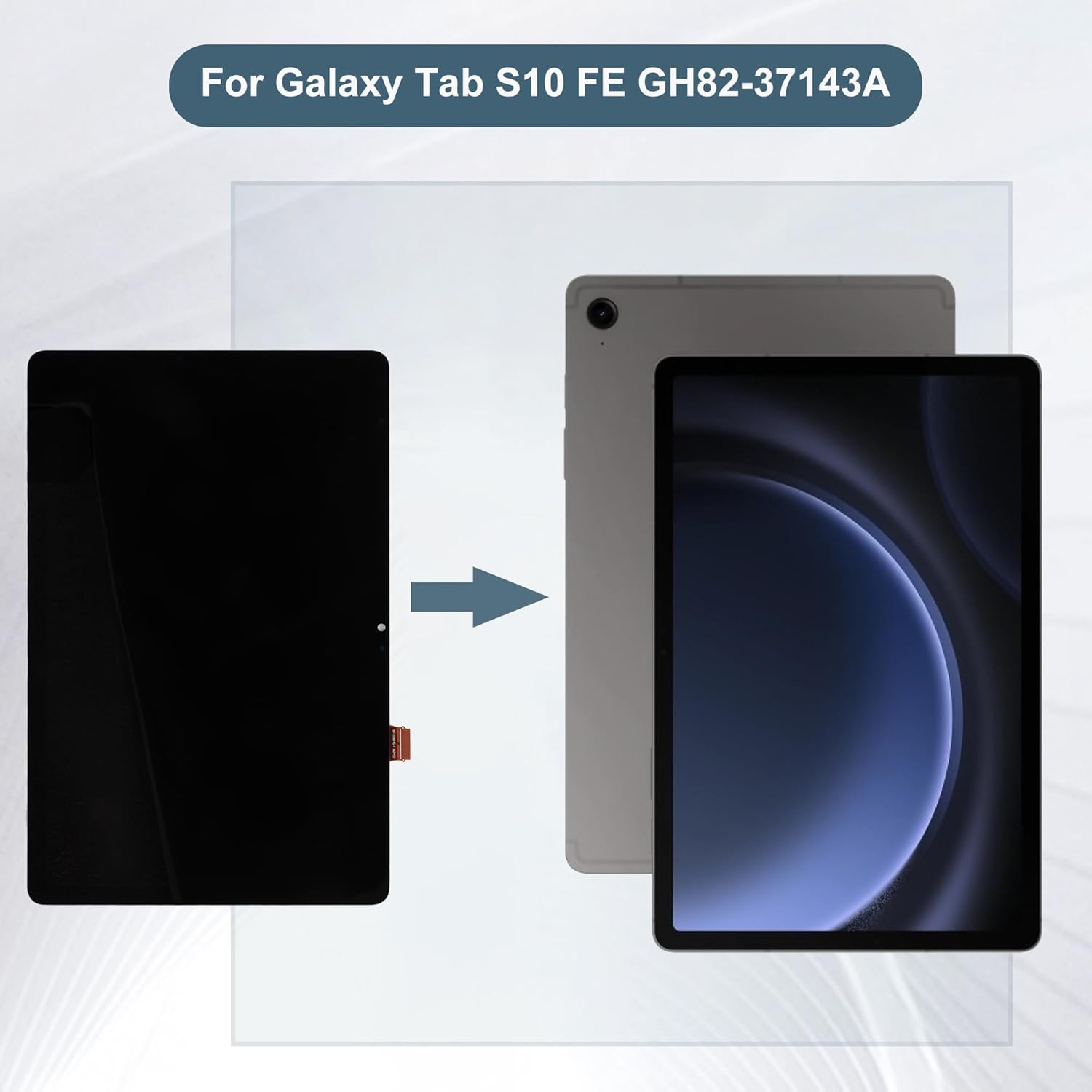 LCD Display Touch Screen Digitizer Assembly Repair Replacement 10.9" for Samsung Galaxy Tab S10 FE GH82-37143A with Tools（Black）