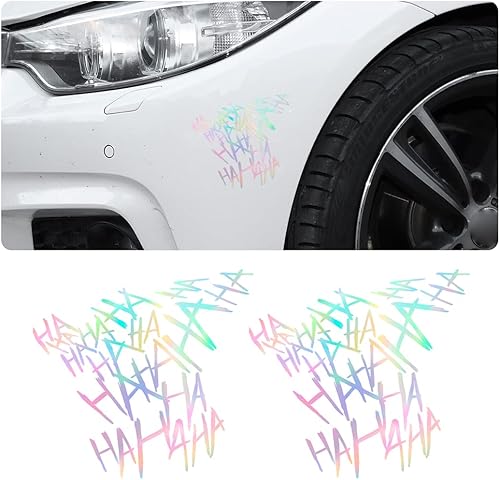 2 calcomanías para parabrisas de automóvil, diseño de Joker Haha Serious Evil Auto para parachoques de ventana, portátil, decoración personalizada