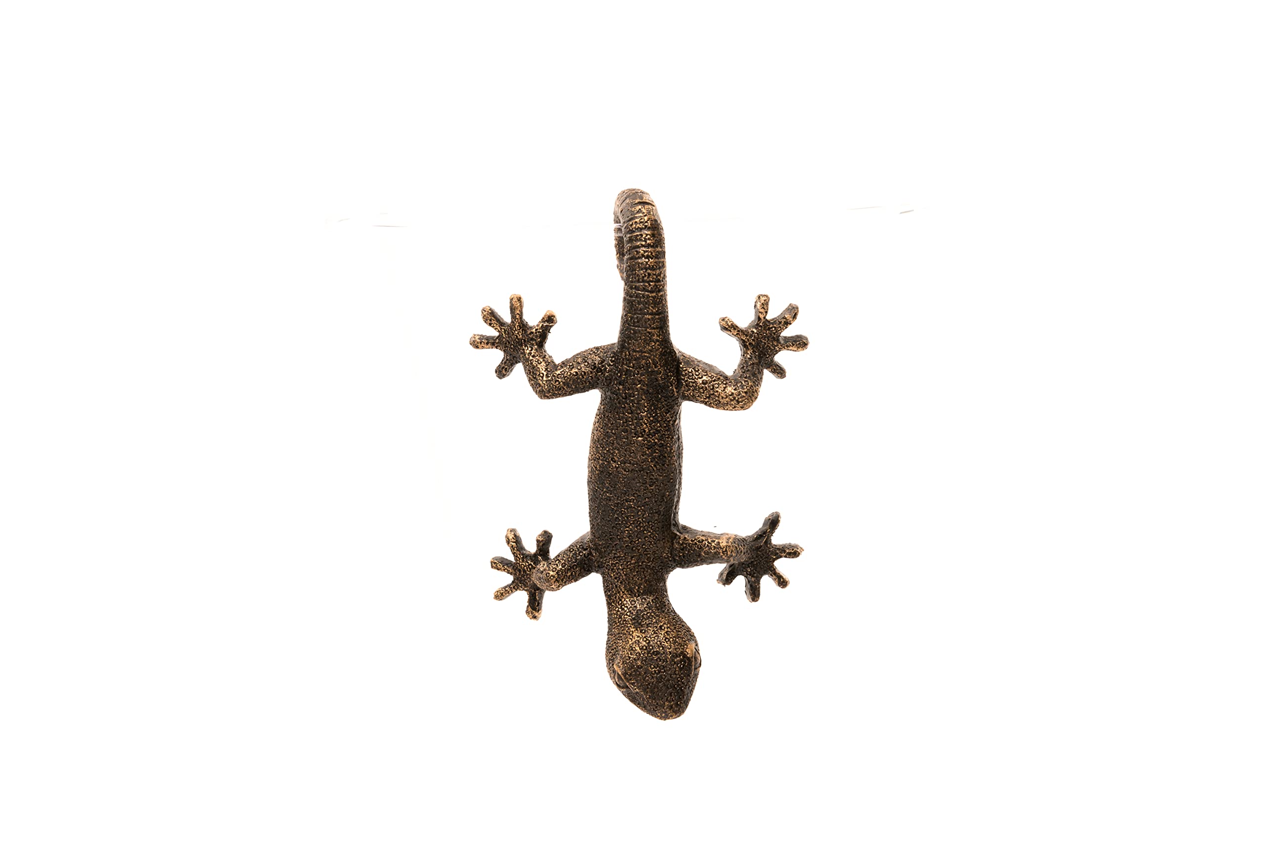 Potty Feet Bronze Pot Buddies Handmade Gecko Figure Plant Pot Hanger - Decorative Hanging Garden Ornament - Flower Planter Figurine